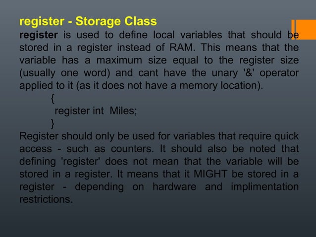 STORAGE CLASSES | PPT