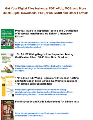 EIS Inspection Testing and Commissioning Malcolm Doughton | PDF