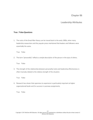 Leadership Enhancing the Lessons of Experience 8th Edition Hughes Test ...
