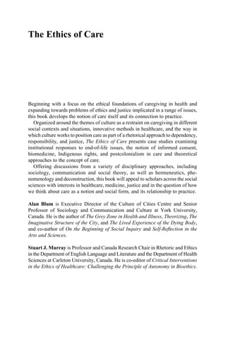 The Ethics Of Care Moral Knowledge Communication And The Art Of ...