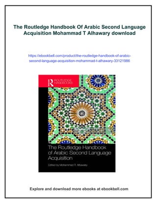The Routledge Handbook Of Arabic Second Language Acquisition Mohammad T ...