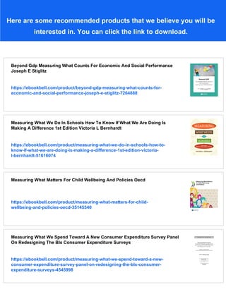 Measuring What Counts The Global Movement For Wellbeing Joseph E ...