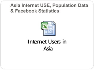 Asia Internet USE, Population Data 
& Facebook Statistics 
 