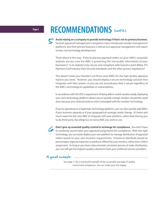 Page6
RECOMMENDATIONS
See page 17 for a real world example of the successful marriage of quality
control and compliance. Y...
