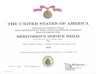 Meritorious Service Medal 2016