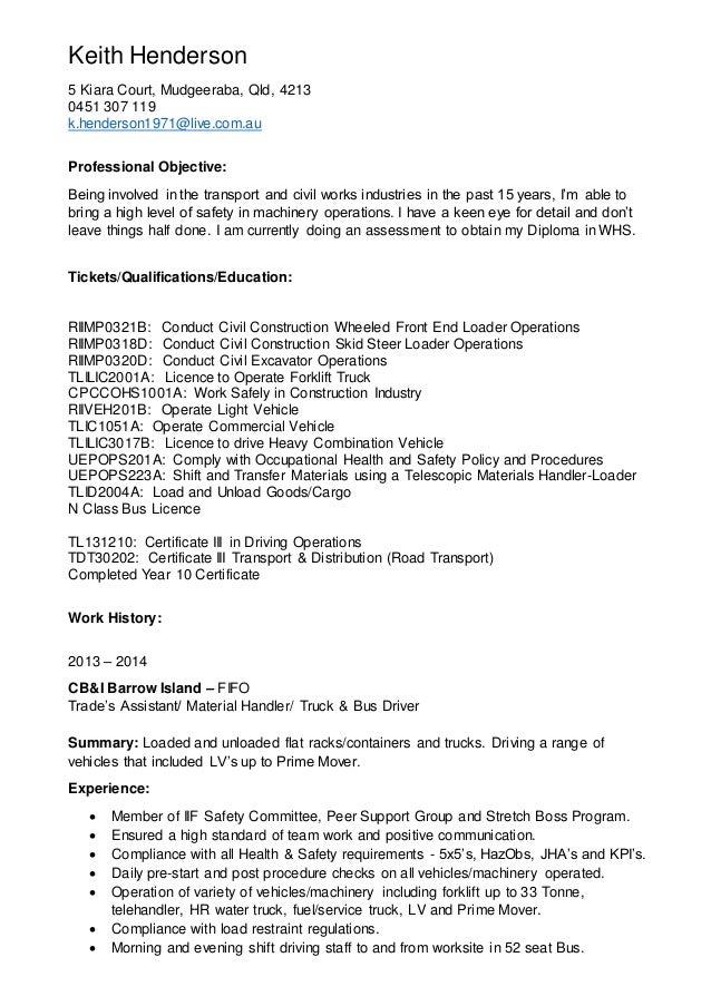 keith henderson mining resume resume mining