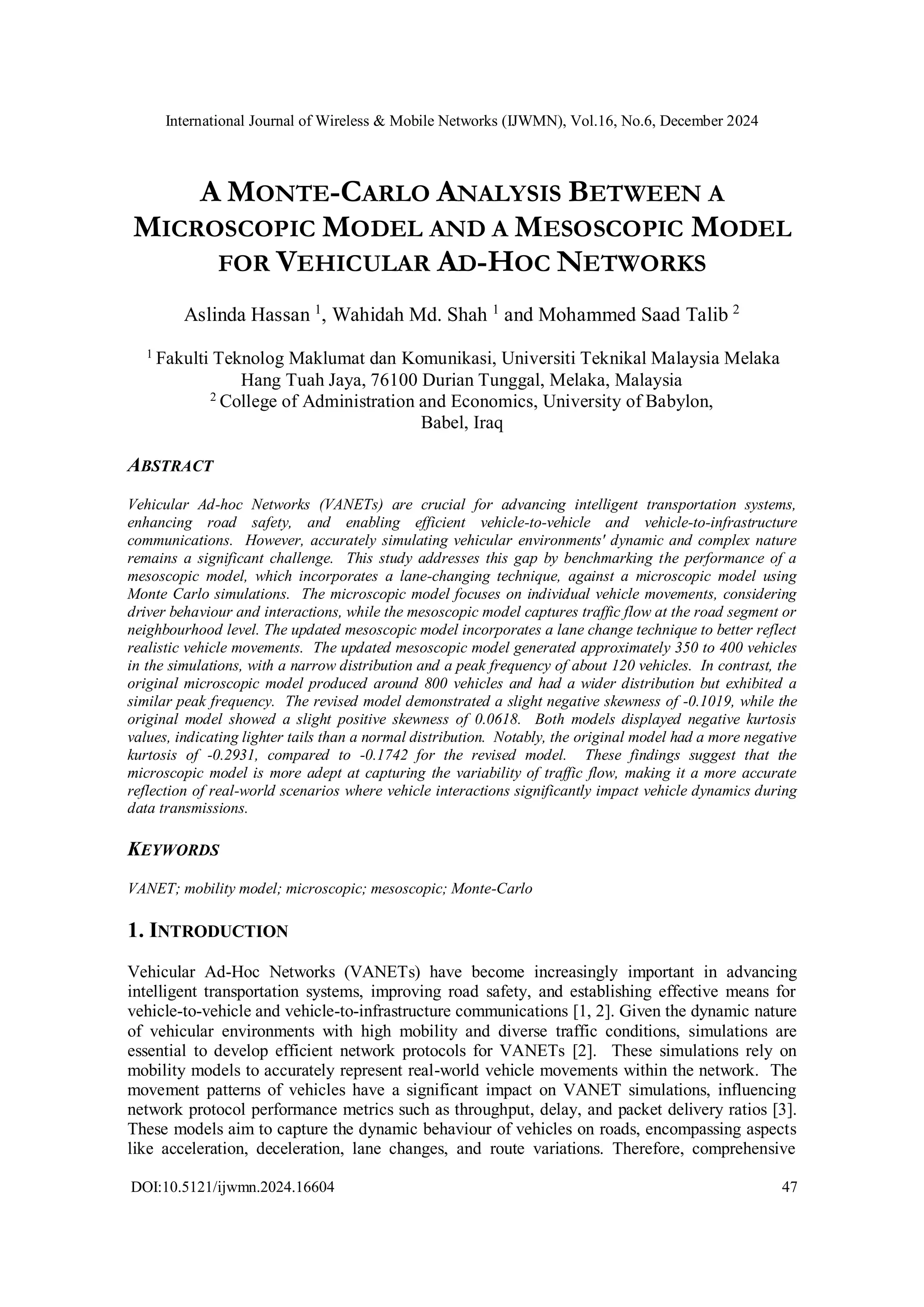 A Monte-Carlo Analysis between a Microscopic Model and a Mesoscopic ...