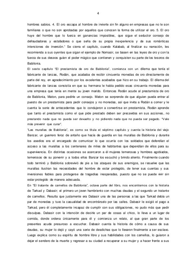 resumen el hombre mas rico de babilonia