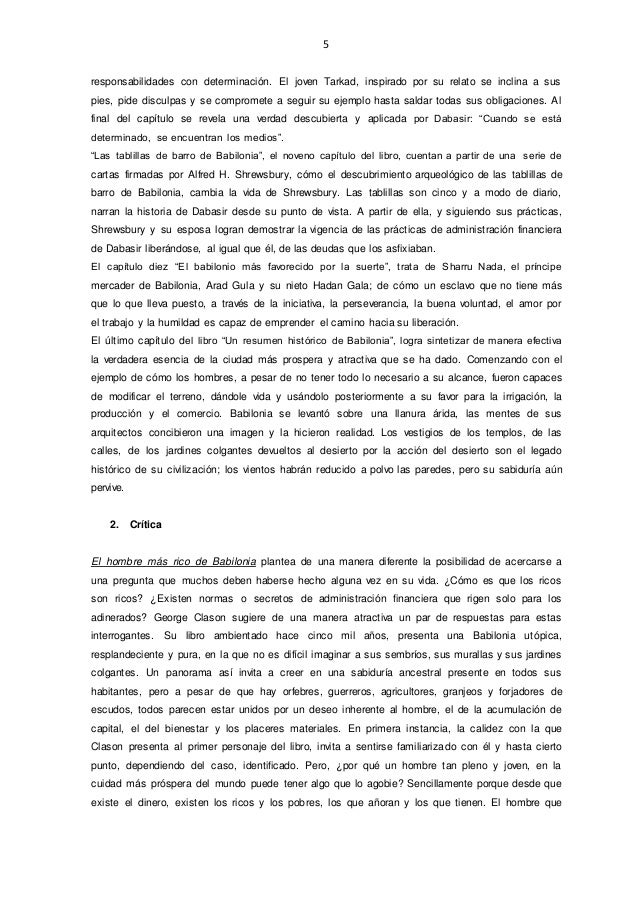 resumen el hombre mas rico de babilonia