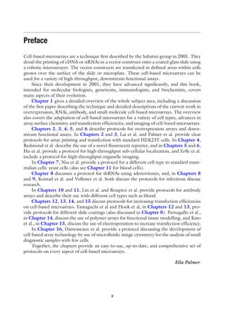 Cell Based Microarrays Methods and Protocols 1st Edition Ella Palmer ...