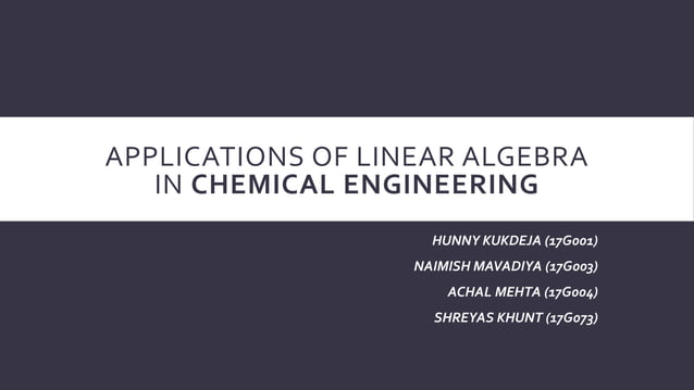 ALGEBRA IN ENGINEERING | PPT | Chemistry | Science