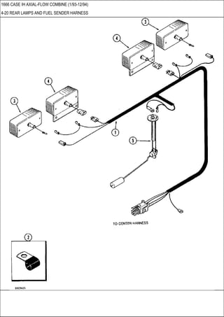 1666 CASE IH AXIAL-FLOW COMBINE (1/93-12/94)
4-20 REAR LAMPS AND FUEL SENDER HARNESS
 