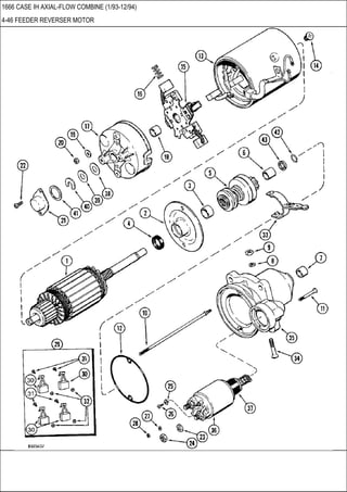 1666 CASE IH AXIAL-FLOW COMBINE (1/93-12/94)
4-46 FEEDER REVERSER MOTOR
 