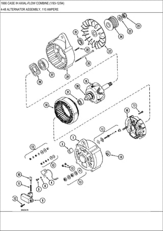 1666 CASE IH AXIAL-FLOW COMBINE (1/93-12/94)
4-48 ALTERNATOR ASSEMBLY, 110 AMPERE
 