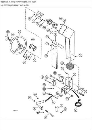 1666 CASE IH AXIAL-FLOW COMBINE (1/93-12/94)
5-02 STEERING SUPPORT AND WHEEL
 