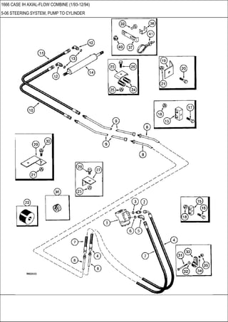 1666 CASE IH AXIAL-FLOW COMBINE (1/93-12/94)
5-06 STEERING SYSTEM, PUMP TO CYLINDER
 
