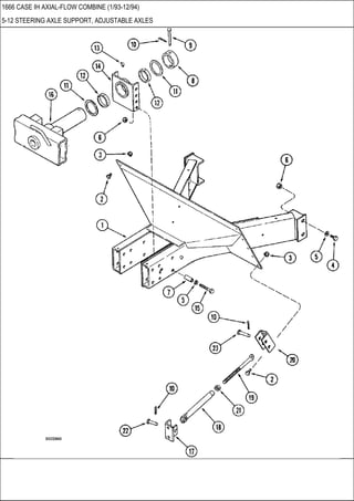 1666 CASE IH AXIAL-FLOW COMBINE (1/93-12/94)
5-12 STEERING AXLE SUPPORT, ADJUSTABLE AXLES
 