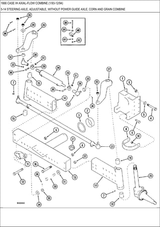 1666 CASE IH AXIAL-FLOW COMBINE (1/93-12/94)
5-14 STEERING AXLE, ADJUSTABLE, WITHOUT POWER GUIDE AXLE, CORN AND GRAIN COMBINE
 