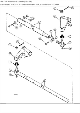 1666 CASE IH AXIAL-FLOW COMBINE (1/93-12/94)
5-24 STEERING TIE ROD, 92 TO 120 INCH ADJUSTABLE AXLE, (IF EQUIPPED) RICE COMBINE
 
