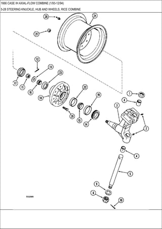 1666 CASE IH AXIAL-FLOW COMBINE (1/93-12/94)
5-28 STEERING KNUCKLE, HUB AND WHEELS, RICE COMBINE
 