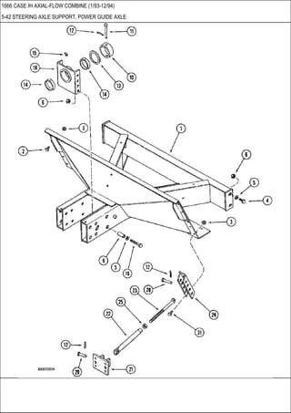 1666 CASE IH AXIAL-FLOW COMBINE (1/93-12/94)
5-42 STEERING AXLE SUPPORT, POWER GUIDE AXLE
 