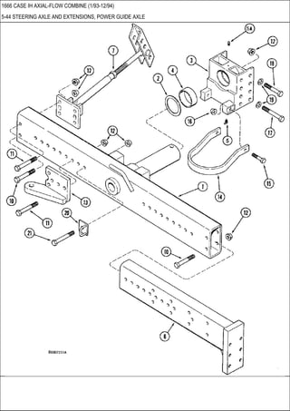 1666 CASE IH AXIAL-FLOW COMBINE (1/93-12/94)
5-44 STEERING AXLE AND EXTENSIONS, POWER GUIDE AXLE
 