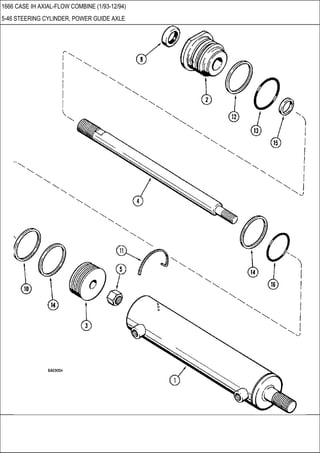 1666 CASE IH AXIAL-FLOW COMBINE (1/93-12/94)
5-46 STEERING CYLINDER, POWER GUIDE AXLE
 