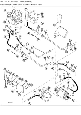 1666 CASE IH AXIAL-FLOW COMBINE (1/93-12/94)
6-06 HYDROSTATIC PUMP AND MOTOR SYSTEM, SINGLE SPEED
 