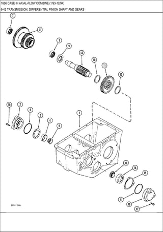 1666 CASE IH AXIAL-FLOW COMBINE (1/93-12/94)
6-42 TRANSMISSION, DIFFERENTIAL PINION SHAFT AND GEARS
 