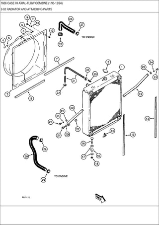 1666 CASE IH AXIAL-FLOW COMBINE (1/93-12/94)
2-02 RADIATOR AND ATTACHING PARTS
 