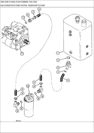 1666 CASE IH AXIAL-FLOW COMBINE (1/93-12/94)
8-06 HYDROSTATIC PUMP SYSTEM, RESERVOIR TO PUMP
 