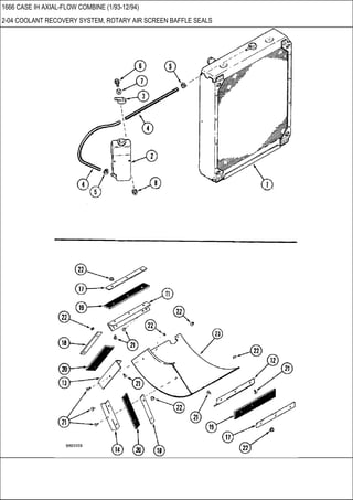 1666 CASE IH AXIAL-FLOW COMBINE (1/93-12/94)
2-04 COOLANT RECOVERY SYSTEM, ROTARY AIR SCREEN BAFFLE SEALS
 
