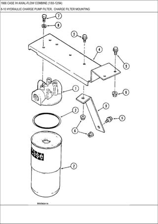 1666 CASE IH AXIAL-FLOW COMBINE (1/93-12/94)
8-10 HYDRAULIC CHARGE PUMP FILTER, CHARGE FILTER MOUNTING
 