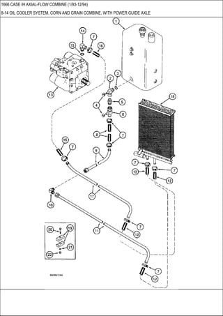 1666 CASE IH AXIAL-FLOW COMBINE (1/93-12/94)
8-14 OIL COOLER SYSTEM, CORN AND GRAIN COMBINE, WITH POWER GUIDE AXLE
 