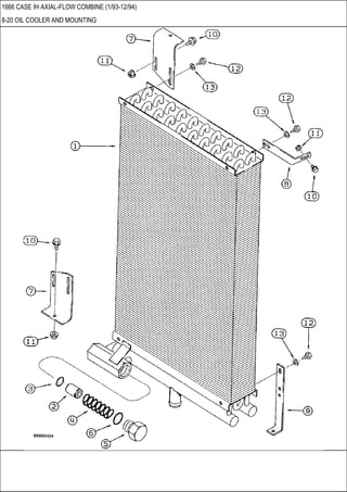 1666 CASE IH AXIAL-FLOW COMBINE (1/93-12/94)
8-20 OIL COOLER AND MOUNTING
 