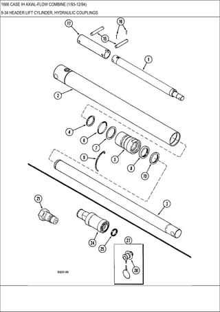 1666 CASE IH AXIAL-FLOW COMBINE (1/93-12/94)
8-34 HEADER LIFT CYLINDER, HYDRAULIC COUPLINGS
 