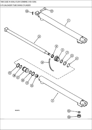 1666 CASE IH AXIAL-FLOW COMBINE (1/93-12/94)
8-76 UNLOADER TUBE SWING CYLINDER
 