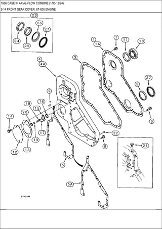 1666 CASE IH AXIAL-FLOW COMBINE (1/93-12/94)
2-14 FRONT GEAR COVER, 6T-830 ENGINE
 