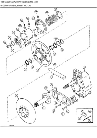 1666 CASE IH AXIAL-FLOW COMBINE (1/93-12/94)
9B-06 ROTOR DRIVE, PULLEY AND CAM
 
