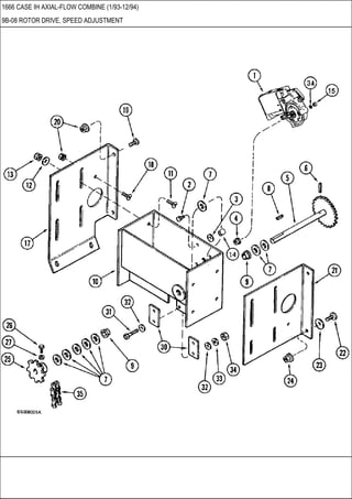1666 CASE IH AXIAL-FLOW COMBINE (1/93-12/94)
9B-08 ROTOR DRIVE, SPEED ADJUSTMENT
 