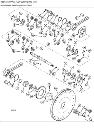 1666 CASE IH AXIAL-FLOW COMBINE (1/93-12/94)
9B-36 SHAKER SHAFT AND AUGER DRIVE
 
