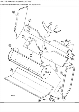 1666 CASE IH AXIAL-FLOW COMBINE (1/93-12/94)
9C-04 DISCHARGE BEATER BOTTOM, CORN AND GRAIN, FIXED
 