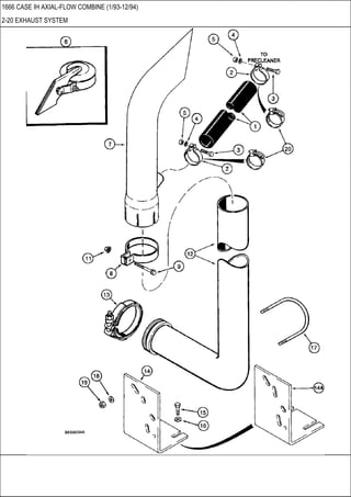 1666 CASE IH AXIAL-FLOW COMBINE (1/93-12/94)
2-20 EXHAUST SYSTEM
 