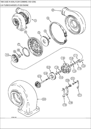 1666 CASE IH AXIAL-FLOW COMBINE (1/93-12/94)
2-24 TURBOCHARGER, 6T-830 ENGINE
 