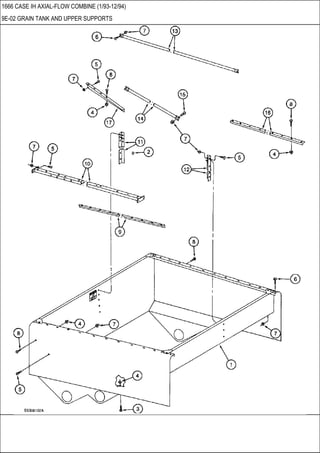 1666 CASE IH AXIAL-FLOW COMBINE (1/93-12/94)
9E-02 GRAIN TANK AND UPPER SUPPORTS
 