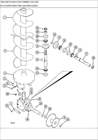 1666 CASE IH AXIAL-FLOW COMBINE (1/93-12/94)
9E-18 LOWER GRAIN TANK, UNLOADER AUGER
 
