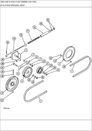 1666 CASE IH AXIAL-FLOW COMBINE (1/93-12/94)
9F-04 STRAW SPREADER, DRIVE
 
