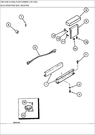 1666 CASE IH AXIAL-FLOW COMBINE (1/93-12/94)
9G-22 OPERATORS SEAT, MOUNTING
 