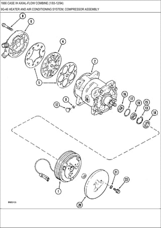 1666 CASE IH AXIAL-FLOW COMBINE (1/93-12/94)
9G-46 HEATER AND AIR CONDITIONING SYSTEM, COMPRESSOR ASSEMBLY
 