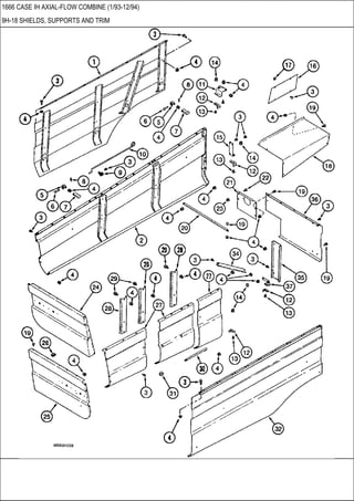 1666 CASE IH AXIAL-FLOW COMBINE (1/93-12/94)
9H-18 SHIELDS, SUPPORTS AND TRIM
 